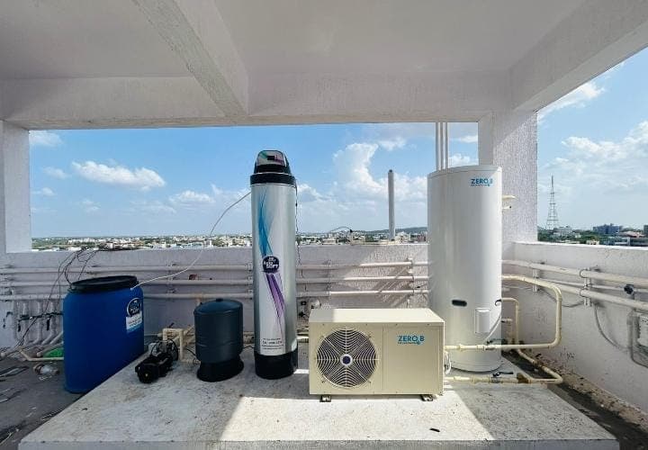 Rooftop Water Softener & Heat Pump
